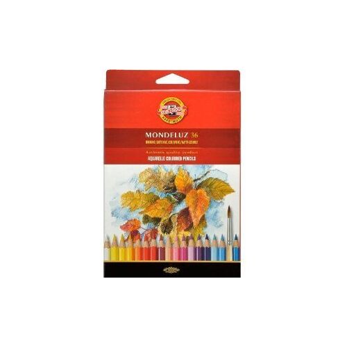 Koh-I-Noor Mondeluz Aquarelstiften van cederhout, 36 stuks