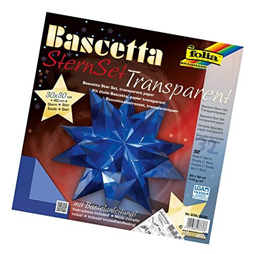 folia 836/3030 Bascetta Star Handwerkset, blauw, Papier, blauw, 30 x 30 cm