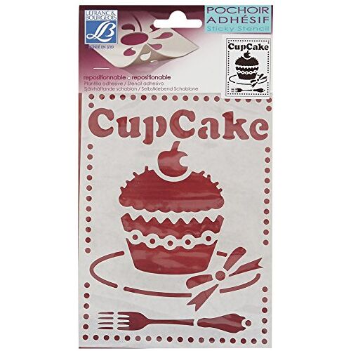 Lefranc & Bourgeois Decoratieve wandtattoo lijm sjabloon 15x20cm motief cup cake cupcakes