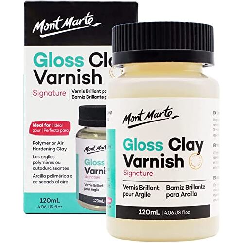 MONT MARTE Glansvernis voor Klei – 120ml – Vernis voor Polymeerklei en Luchthardende Klei – Kleurloze Vernis met Glanseffect voor Aardewerk