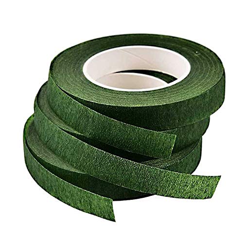 QincLing Bloementape, 3 rollen, donkergroene plantenband, zelfdichtend, waterbestendig, bloemenband, voor boeketten en boeketten