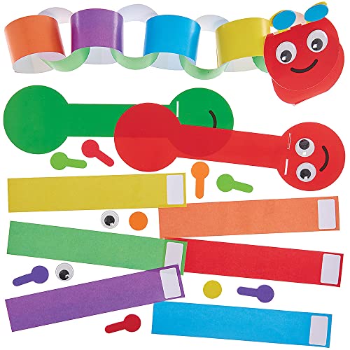 Baker Ross FX785 Regenboog Rups Papieren Kettingen Set van 6, Papieren Knutsel Decoraties voor Kinderen