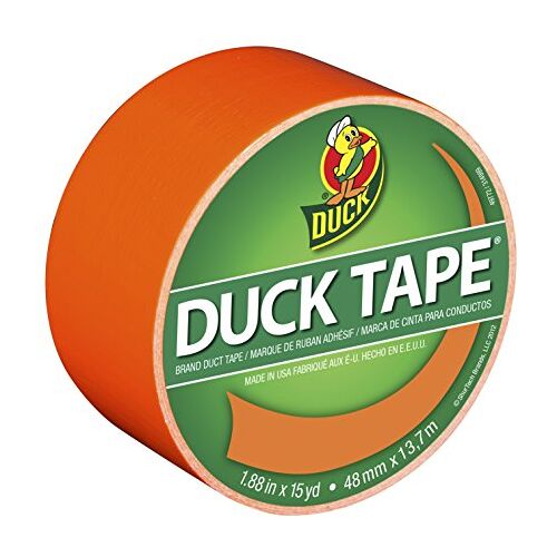 Duck Tape-weefseltape, effen, neonoranje, repareren, knutselen, personaliseren, decoreren en als leermateriaal, 48 mm x 13,7 m