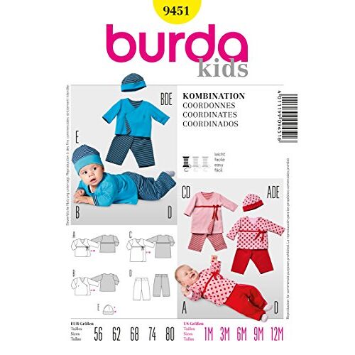 Burda Knip patroon wikkelshirt ? Elastische broek ? M? tze Gr. 56-80