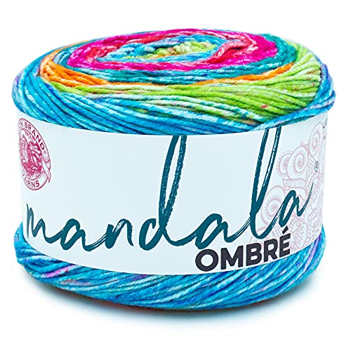 Lion Brand Yarn Mandala Ombré garen met levendige kleuren, zacht garen voor haken en breien, Happy, 1-pack