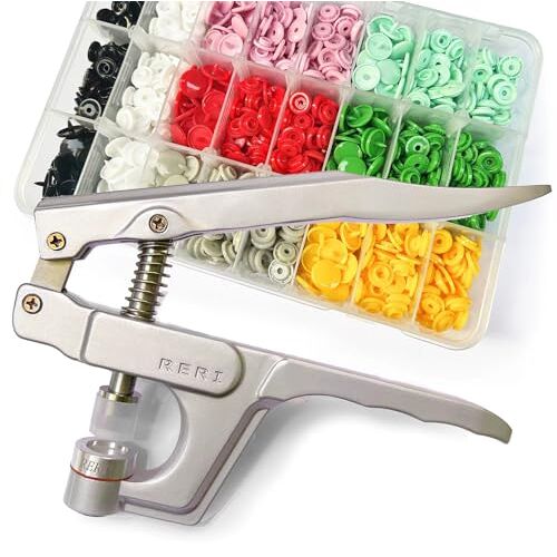 RERI KAM drukknopen met snaptang 360 Set T5 drukknop in 24 kleuren voor doe-het-zelvers (drukknopen met snaptang)