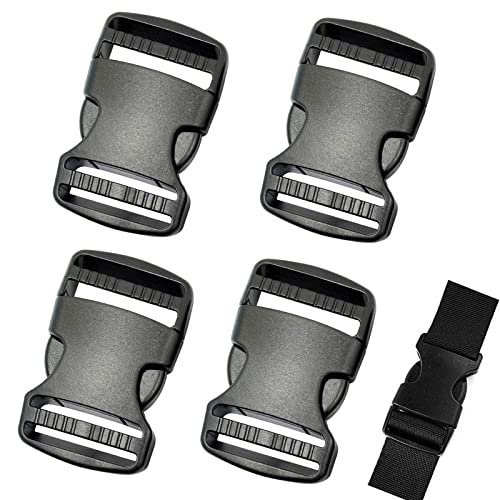 PLATEYTR 4 stuks Double Side Release Buckles Clips- Clip sluiting, plastic klik sluiting, clip sluiting, clip gesp, vervangende gesp, clip sluitingen voor rugzak (38mm)