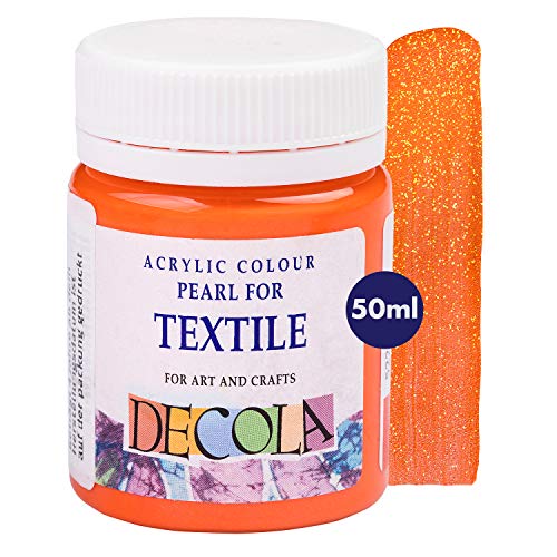 Decola — Oranje Glitter Textielverf 50ml   Textielkleur Met Hoog Pigment   Gemaakt In Rusland Door Neva Palette