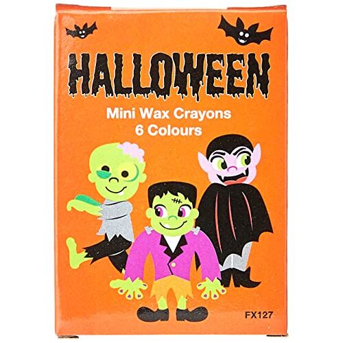 Baker Ross FX127 Halloween Mini Kleurpotloden Pak van 10 doosjes, Kleurpotloden voor Kinderen, Kleurplaten voor Kinderen, Halloween Zakjesvuller voor Kinderen