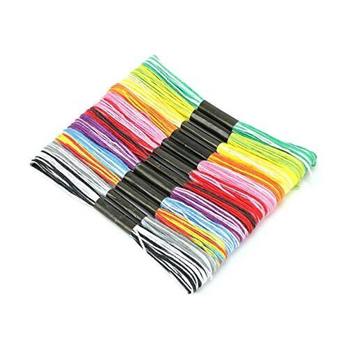 ZJCNHY 12 stuks/los kruissteek borduurwerk vlokken threads DIY Weave armband string naaigaren Multi Color Borduurgaren (Kleur: Mixcolors)