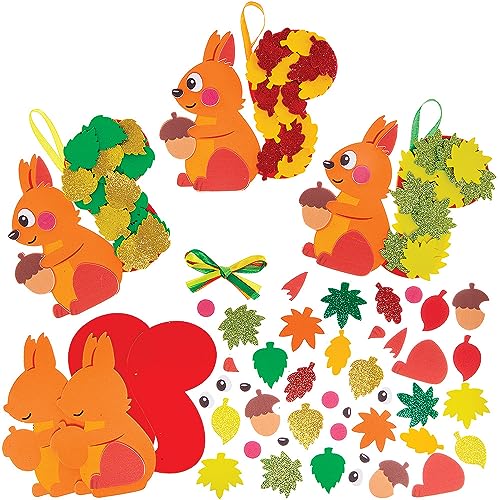 Baker Ross FX577 Eekhoorn Mix en Match Decoratiesets Set van 5, Herfst Decoratie Knutselsets voor Kinderen