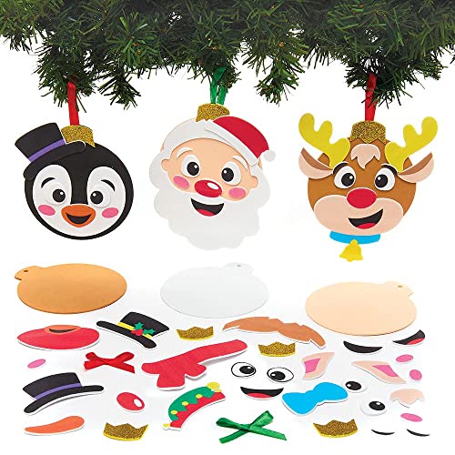 Baker Ross FX383 Kerstfiguur Kerstbal Decoratie sets Set van 8, Kinder Kerstmis Decoraties kunst set, schuim Kunst en Knutsel Kerst Decoraties