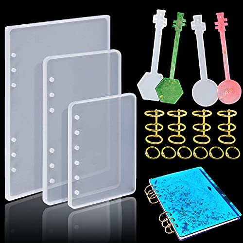 JINGYOU Notebook cover siliconen vorm gietvorm hars gietvormen voor notebook notebook hars casting mallen A5 A6 A7 hars gietvormen voor notebook siliconen notitieboekhoes boekringen DIY handwerk accessoires