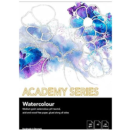 PLAY-CUT Academy Series Aquarelpapier A3 (wit)   aquarelblok 180 g/m2 met 20 vellen aquarelpapier   kleurblok DIN A3   waterverfblok voor aquarelkleuren