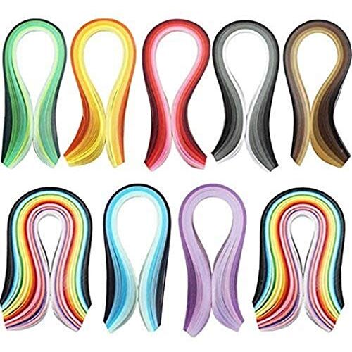 YKKJ 900 stuks papieren quilling, meerkleurig, voor doe-het-zelf handwerk, beginners, kinderen en volwassenen (39 cm x 0,3 cm papierstrips