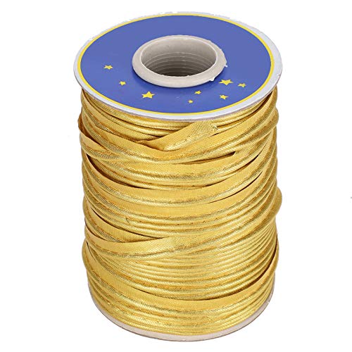 RANNYY Bias Tape Naaien Vlecht,70yd Ambachten Rand Vlecht Piping Bias Tape Trims 1 cm Breedte voor Naaien Naaien Binding Stikken (Gouden)