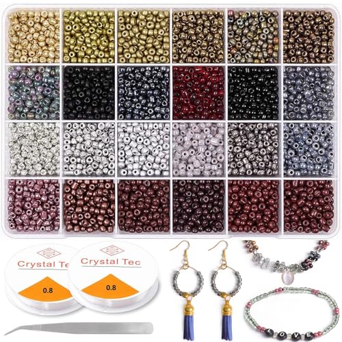 Prettme 4 mm kralen om te rijgen, armbanden zelf maken, kralen voor armbanden, 3360 stuks, rocaillekralen, kleurrijke glazen kralen, knutselkralen voor het maken van sieraden, doe-het-zelf halskettingen,