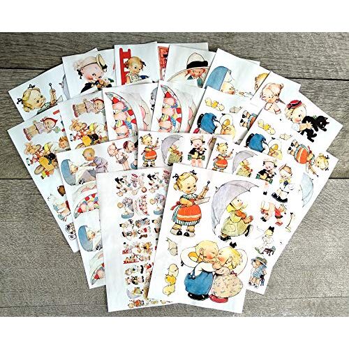 Flonz Decoupage Paper Pack [18 Sheets 8"x11"] Grappige Kids en Peuter Cartoons Papier voor Decoupage en Craft Vintage Illustratie door Mabel Lucie Attwell