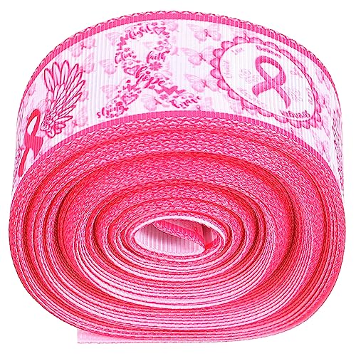 KOMBIUDA Grosgrain Linten Aanwezige Linten Haarband Lint Borstkanker Bewustmakingssjaal Boeket Inpaklint Kerstboom Lint Doe-het-zelf Linten Roze Lintje Ornamenten Linten Ronde Polyester