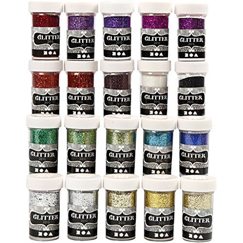 Creativ Company Decoratieve glitter, assortiment, 20 x 20 g