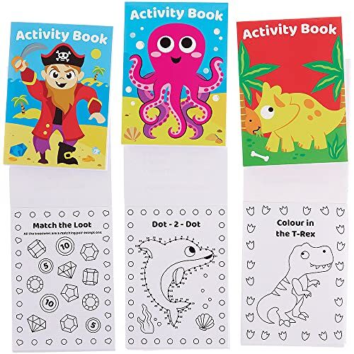 Baker Ross FX832 Mini Activiteitenboeken Pak van 12, Leuke Activiteitenboeken voor Kinderen