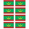 Havati Sticker: 75x45 mm, 8 stuks vlag Mauritanië MR voor auto, koffer, laptop en meer