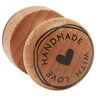 Rayher HOBBY  stempel hout "Handmade with love", rond, 3 cm ø, motiefstempel hout, houten stempel, boterstempel, ronde stempel, 29022000