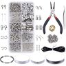 JIELUO Sieraden DIY Benodigdheden Sieraden Tool Set met Sieraden Tang Kralen Draden Open Jump Ring Kreeft Sluitingen Ketting Koord Lint Ends Sieraden