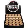 Rayher Display stempel Wellness, 6 stempelmotieven, 3 cm ø, thema feelgood, per motief 5 stempels, totaal 30 stuks, houten stempel rond, met handvat, ronde stempel, stempel knutselen, 29058000