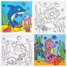 Baker Ross Inkleurbare Zeedieren op Schildersdoeken (4 stuks) Knutselspullen en Verfspullen voor Kinderen