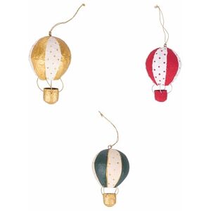 Tivoli XMas Paper Heteluchtballonhanger van papier-maché, 3 stuks Tivoli XMas Paper Heteluchtballonhanger van papier-maché, 3 stuks