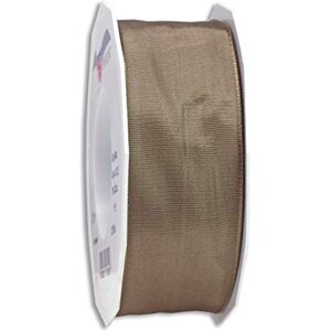 Lyon Decoratieribbon met Draadeinde - Taupe, 25m, 40mm Lyon Decoratieribbon met Draadeinde - Taupe, 25m, 40mm