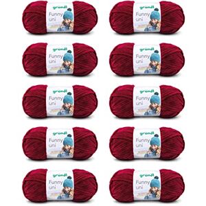 Gründl Funny uni brei- en haakgaren (fluweelachtig chenillegaren van 100% polyester, 10 x 100 g/120 m, naalddikte: 5-6), bordeaux Gründl Funny uni brei- en haakgaren (fluweelachtig chenillegaren van 100% polyester, 10 x 100 g/120 m, naalddikte: 5-6), bordeaux