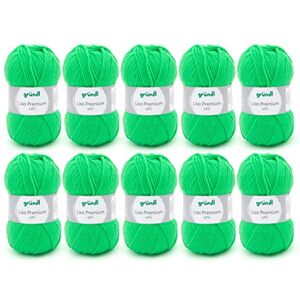 Gründl Vlna 760 - Neon Groene Wol - 100% acryl - Verpakking van 10 Gründl Vlna 760 - Neon Groene Wol - 100% acryl - Verpakking van 10