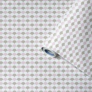 Venilia Zelfklevende stippenfolie retro roze grijs - Decoratieve plakfolie Venilia Zelfklevende stippenfolie retro roze grijs - Decoratieve plakfolie