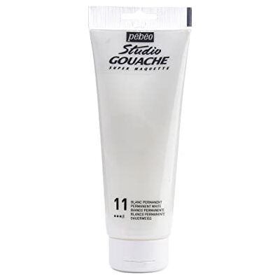Pebeo 220 ml Studio Gouache - Permanent Wit Pebeo 220 ml Studio Gouache - Permanent Wit