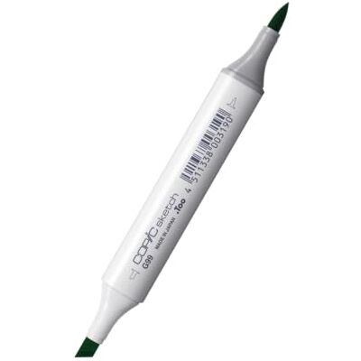 Copic Sketch Marker Type G 99, Olive, professionele brush marker, op alcoholbasis, met één Super Brush punt en één Medium Broad punt Copic Sketch Marker Type G 99, Olive, professionele brush marker, op alcoholbasis, met één Super Brush punt en één Medium Broad punt