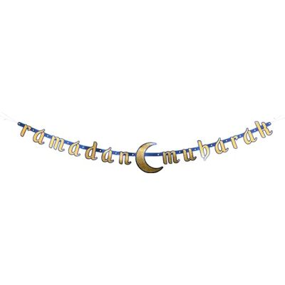 Heku Ramadan Mubarak partyketting, 1,8 m lengte, feestelijke decoratie, hoogwaardig en herbruikbaar, te gebruiken voor ramadan Heku Ramadan Mubarak partyketting, 1,8 m lengte, feestelijke decoratie, hoogwaardig en herbruikbaar, te gebruiken voor ramadan