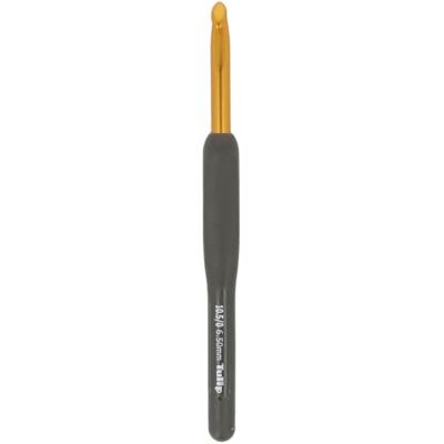 Tulip Etimo Crochet Hook Soft Grip 6.5 mm Black and Gold 1 piece Tulip Etimo Crochet Hook Soft Grip 6.5 mm Black and Gold 1 piece
