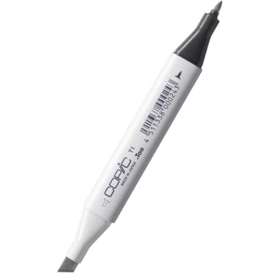 Copic Classic Marker Type T 1, tonergrijs nr. 1, professionele lay-out marker, op alcoholbasis, met een brede en een fijne punt. Copic Classic Marker Type T 1, tonergrijs nr. 1, professionele lay-out marker, op alcoholbasis, met een brede en een fijne punt.