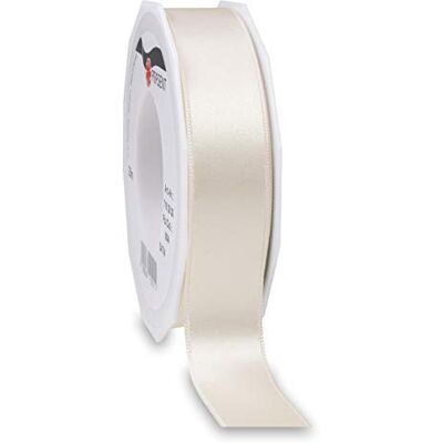 PRÄSENT C.E. Pattberg Satijnen lint ivoor, 25 m satijnen lint voor het verpakken van geschenken, 25 mm breed, cadeaulint voor decoratie en knutselen, decoratielint gelegenheid PRÄSENT C.E. Pattberg Satijnen lint ivoor, 25 m satijnen lint voor het verpakken van geschenken, 25 mm breed, cadeaulint voor decoratie en knutselen, decoratielint gelegenheid