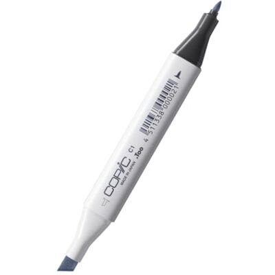 Copic Classic Marker Type C 1, cool grey No. 1, professionele lay-out marker, op alcoholbasis, met een brede en een fijne punt. Copic Classic Marker Type C 1, cool grey No. 1, professionele lay-out marker, op alcoholbasis, met een brede en een fijne punt.