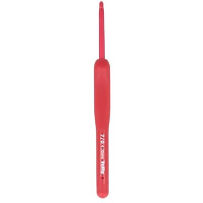 Tulip Etimo Red crochet hook, soft‑grip handle, 4.00 mm, one piece Tulip Etimo Red crochet hook, soft‑grip handle, 4.00 mm, one piece