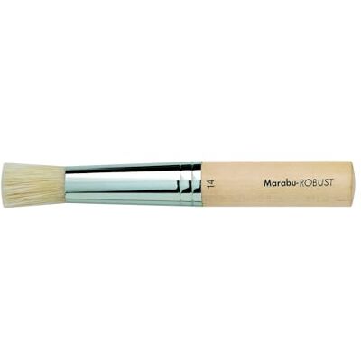 Marabu Robuuste Borstel, maat 14, penseel gemaakt van FSC-gecertificeerd hout, stippling brush voor textiel-, acryl- en olieverf, 01510000014 Marabu Robuuste Borstel, maat 14, penseel gemaakt van FSC-gecertificeerd hout, stippling brush voor textiel-, acryl- en olieverf, 01510000014