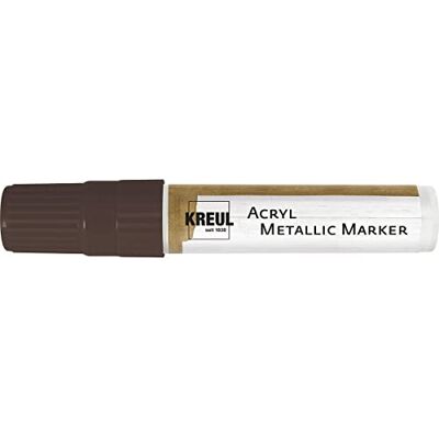 KREUL 46253 Acryl Metallic Marker XXL, met wigvormige punt ca. 15 mm, koper, permanente acrylverf met metallic effect, voor puristische elementen KREUL 46253 Acryl Metallic Marker XXL, met wigvormige punt ca. 15 mm, koper, permanente acrylverf met metallic effect, voor puristische elementen