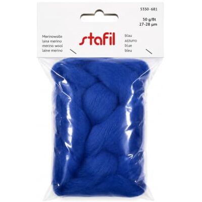 Stafil Merino natuurlijke wol om te vilten 50g 27/28 micron naaldvilt en knutselvilt lichtblauw Stafil Merino natuurlijke wol om te vilten 50g 27/28 micron naaldvilt en knutselvilt lichtblauw