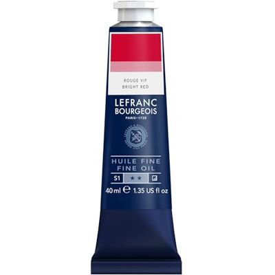 Lefranc Bourgeois 301763 Fijne olieverf van uitstekende kwaliteit, lichtecht met een gelijkmatige consistentie, tube van 40 ml, ideaal voor spieraammen, canvas, schilderbord Vuur rood Lefranc Bourgeois 301763 Fijne olieverf van uitstekende kwaliteit, lichtecht met een gelijkmatige consistentie, tube van 40 ml, ideaal voor spieraammen, canvas, schilderbord Vuur rood