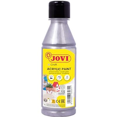 Jovi Acrylverf 250ml, Zilverkleur, Hoge dekkracht, Gemakkelijk aan te brengen op elk oppervlak, Glutenvrij (68037) Jovi Acrylverf 250ml, Zilverkleur, Hoge dekkracht, Gemakkelijk aan te brengen op elk oppervlak, Glutenvrij (68037)