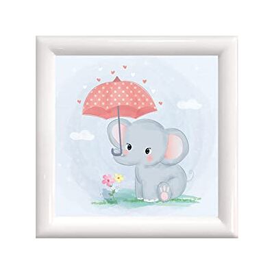 Pracht Creatives Hobby Diamond Painting schilderij met lijst, motief olifant, formaat ca. 18 x 18 cm, knutselset om te beschilderen met glittersteentjes, voor kinderen vanaf 5 jaar Pracht Creatives Hobby Diamond Painting schilderij met lijst, motief olifant, formaat ca. 18 x 18 cm, knutselset om te beschilderen met glittersteentjes, voor kinderen vanaf 5 jaar