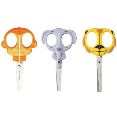 Creative Kinderscharen Set Aap, Olifant, Leeuw 3 stuks van 12,7 cm – met Veilig Afgeronde Punten – voor Links- en Rechtshandige – Knutsel- en Hobbyprojecten Creative Kinderscharen Set Aap, Olifant, Leeuw 3 stuks van 12,7 cm – met Veilig Afgeronde Punten – voor Links- en Rechtshandige – Knutsel- en Hobbyprojecten